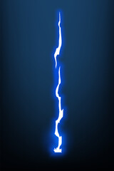 Lightning animation with sparks. Electricity thunderbolt danger, light electric powerful thunder. Bright energy effect, vector illustration