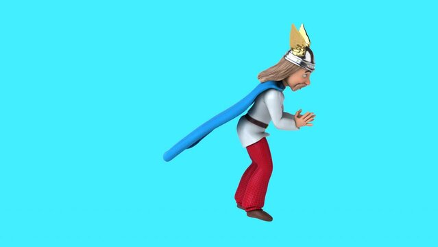 Fun 3D cartoon gaul clapping (with alpha channel)