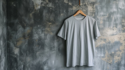 Naklejka premium Studio-Lit Gray T-Shirt: A Canvas for Print Design