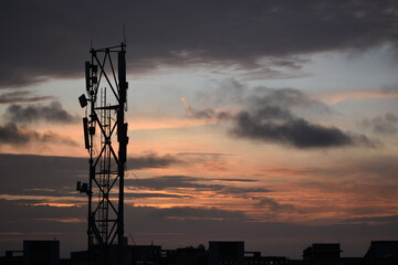 Sunset over the city