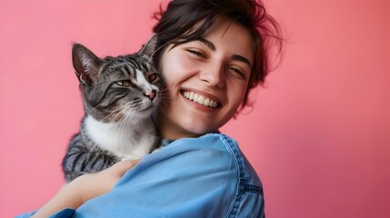 Radiant Animal Shelter Worker Expressing Joy in the Everyday Miracle of Animal Rescue and Adoption
