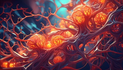 Close up of the blood in veins 