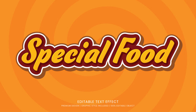 special food text effect editable template background