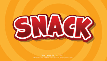 snack text effect editable template background