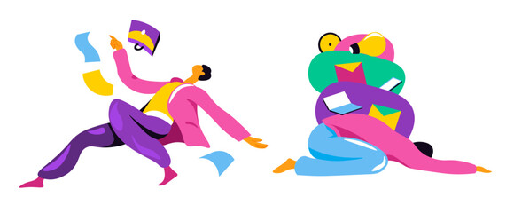 Colorful Figures in Dynamic Poses vector