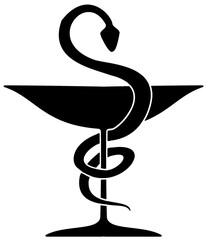 Caduc&eacute;e de pharmacie, fond blanc 