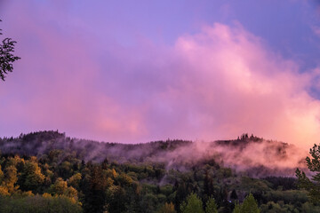 sunset in the mountains