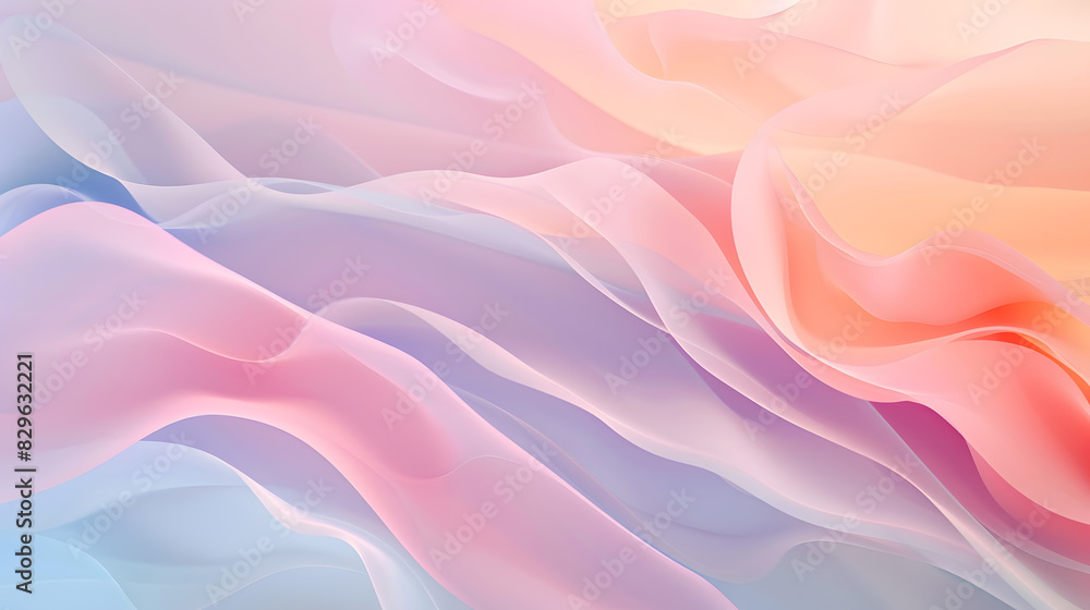 Poster subtle abstract soft pastel waves gradient colors texture background. generative ai.