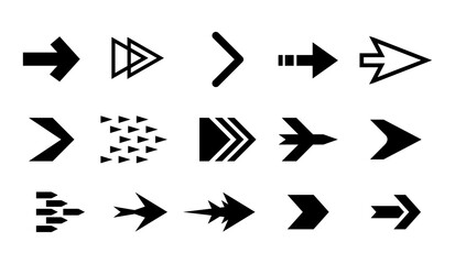 Black arrow set icon vector