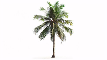 coconut palm tree isolated white background summer asset