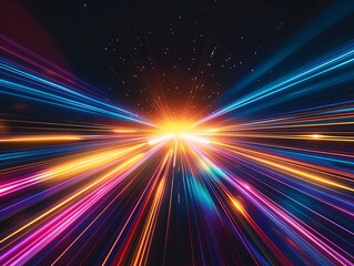 Abstract background with colorful light streaks, speed effect.