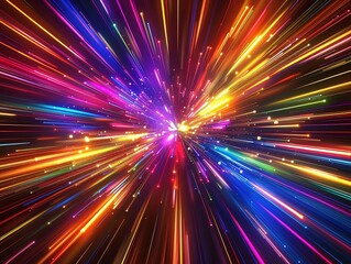 Abstract background with colorful light streaks, speed effect.