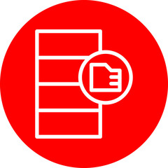 Data Storage Line White Circle Red Icon Design