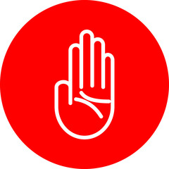 Stop Line White Circle Red Icon Design