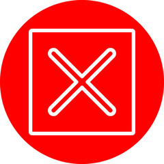 Fototapeta premium Close Line White Circle Red Icon Design