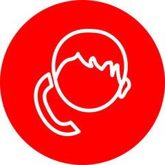 Call Center Line White Circle Red Icon Design