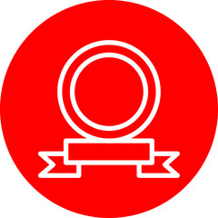 Best Seller Line White Circle Red Icon Design