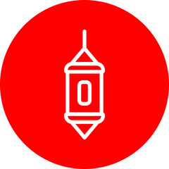 lantern (fanous) Line White Circle Red Icon Design