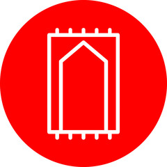 prayer rug Line White Circle Red Icon Design
