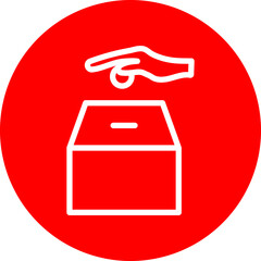 zakat Line White Circle Red Icon Design