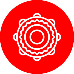 dafli Line White Circle Red Icon Design
