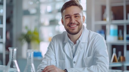 Accomplished Young Biological Scientist Enthusiastically Conducting Laboratory Experiments