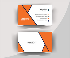 Double-sided creative business card vector design template. Vector design formal modern business card.