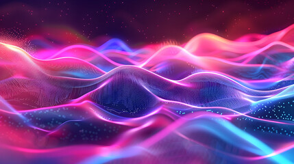 Fototapeta premium Big Neon Wave Background