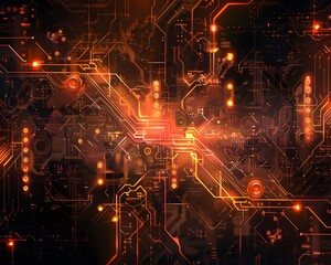 Obraz premium orange cyber background