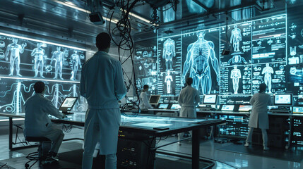 Fototapeta premium background of lab activity. scientist working in a futuristic lab