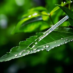 Obraz premium water drops on a blade