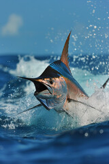 Discover the world of marine sports with the powerful Blue Marlin fish species.