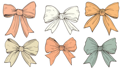 Adorable Hand Drawn Ribbon Bows in a Simple Organic