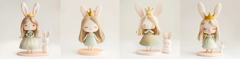  A cute  toy little girl's with  rabbit ear