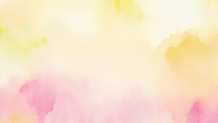 Colorful Pink green yellow beige and orange watercolor background of abstract with paint blotches and soft blurred texture
