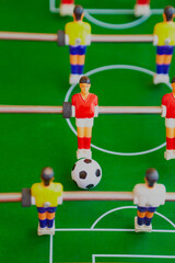 Table sport soccer close-up, vertical shot