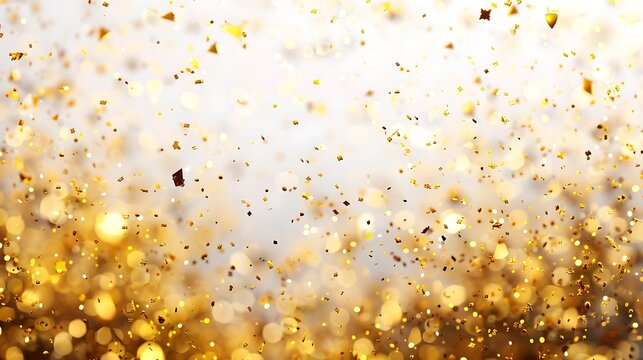Abstract background with golden glitter falling.