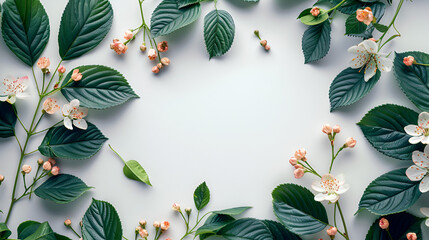 Watercolor floral frame with eucalyptus green leaves and branch isolated on white background. Hand painted wreath flowers for wedding invitation, save the date or greeting design
