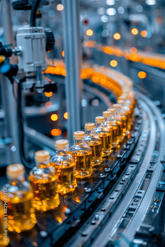 Poster robotic assembly line showcasing industrial automation efficiency.
