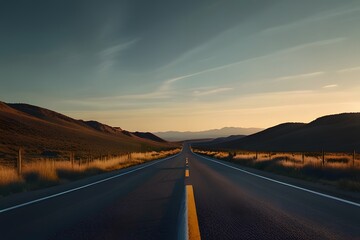 Naklejka premium Highway to Memories: Capturing the Essence of a Road Trip