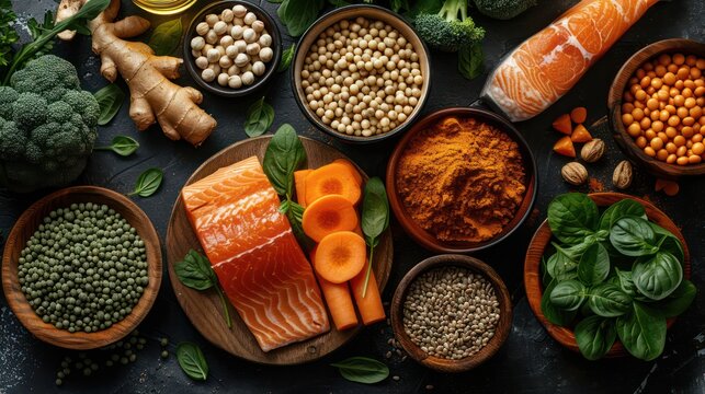 Picture showing the benefits of vitamin B complex With various types of food and supplements