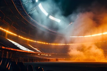 A stadium filled with sky-high pyrotechnicsArlington Stadium's spectacular sunset and fireworks...
