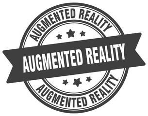 augmented reality stamp. augmented reality label on transparent background. round sign