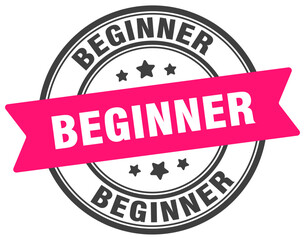 beginner stamp. beginner label on transparent background. round sign