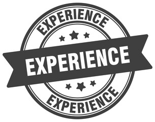 experience stamp. experience label on transparent background. round sign