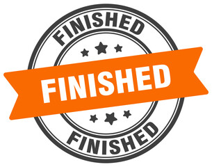 finished stamp. finished label on transparent background. round sign