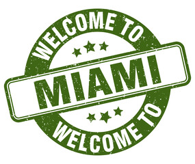 Welcome to Miami stamp. Miami round sign