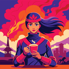 vector_ninja_girl_drink_coffee_00005.eps