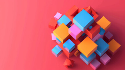 abstract colorful background with cubes