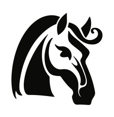 a Bold Black Horse Head Logo